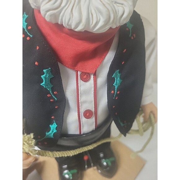 Vintage Holiday Time Dancing Animated Cowboy Santa Wish You Merry Christ… - Picture 13 of 16